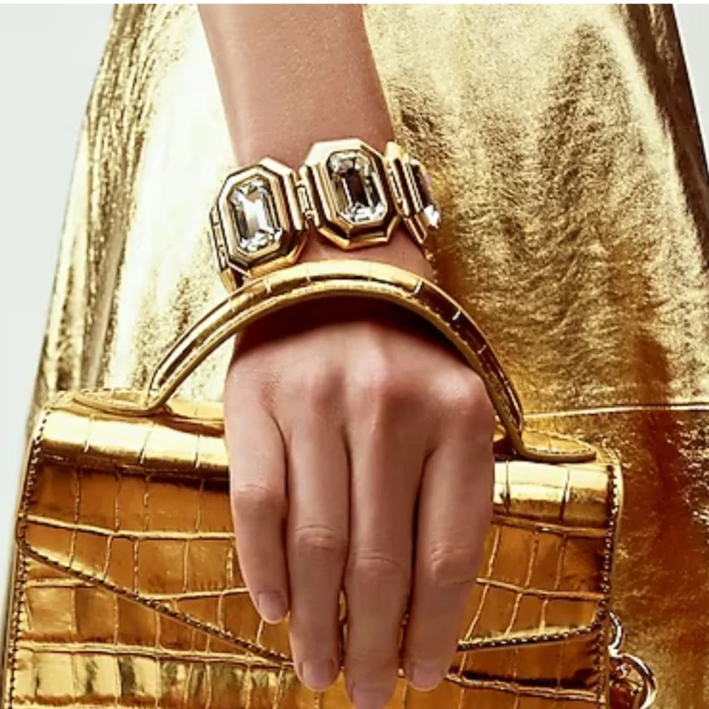 J.Crew Rectangle Faceted Crystal Bracelet New NWT - Picture 4 of 7